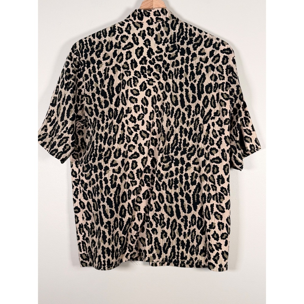 Doncaster Leopard Print Button Up Short Sleeve Sh… - image 3
